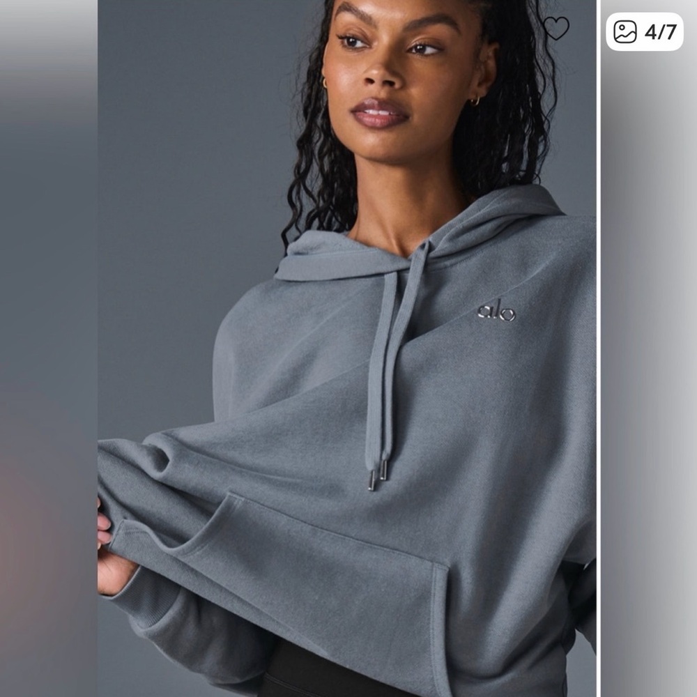 ALO Yoga Women's Gray Hoodie Steel Grey